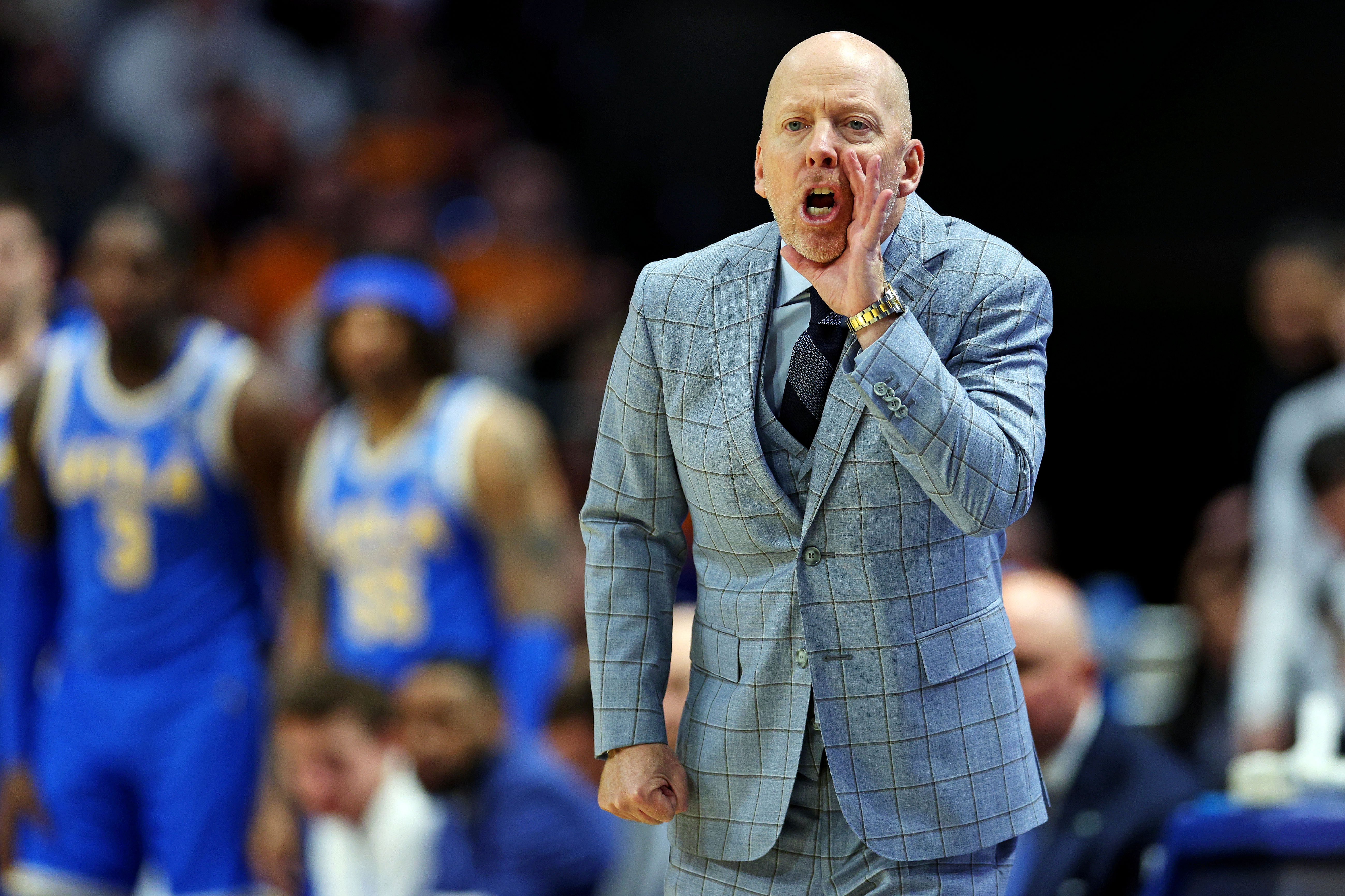 UCLA Bruins head coach Mick Cronin reacts during the first half against the Tennessee Volunteers in the second round of the NCAA Tournament at Rupp Arena. Photo: Imagn